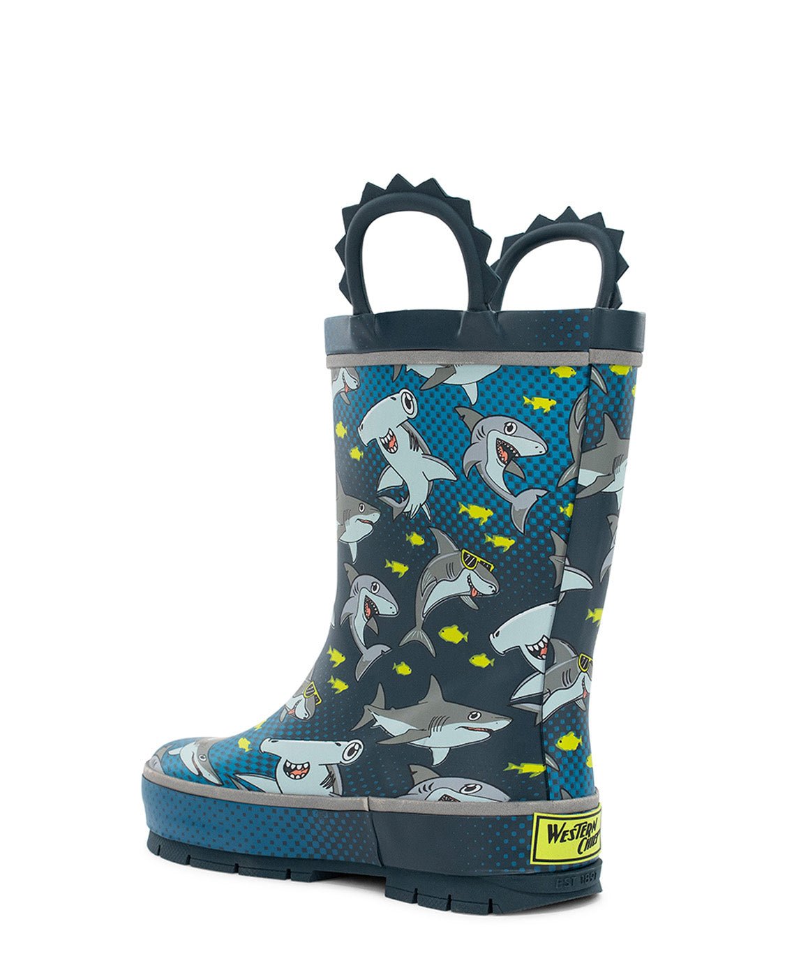 Kids Chiller Sharks Rain Boot - Navy - Western Chief