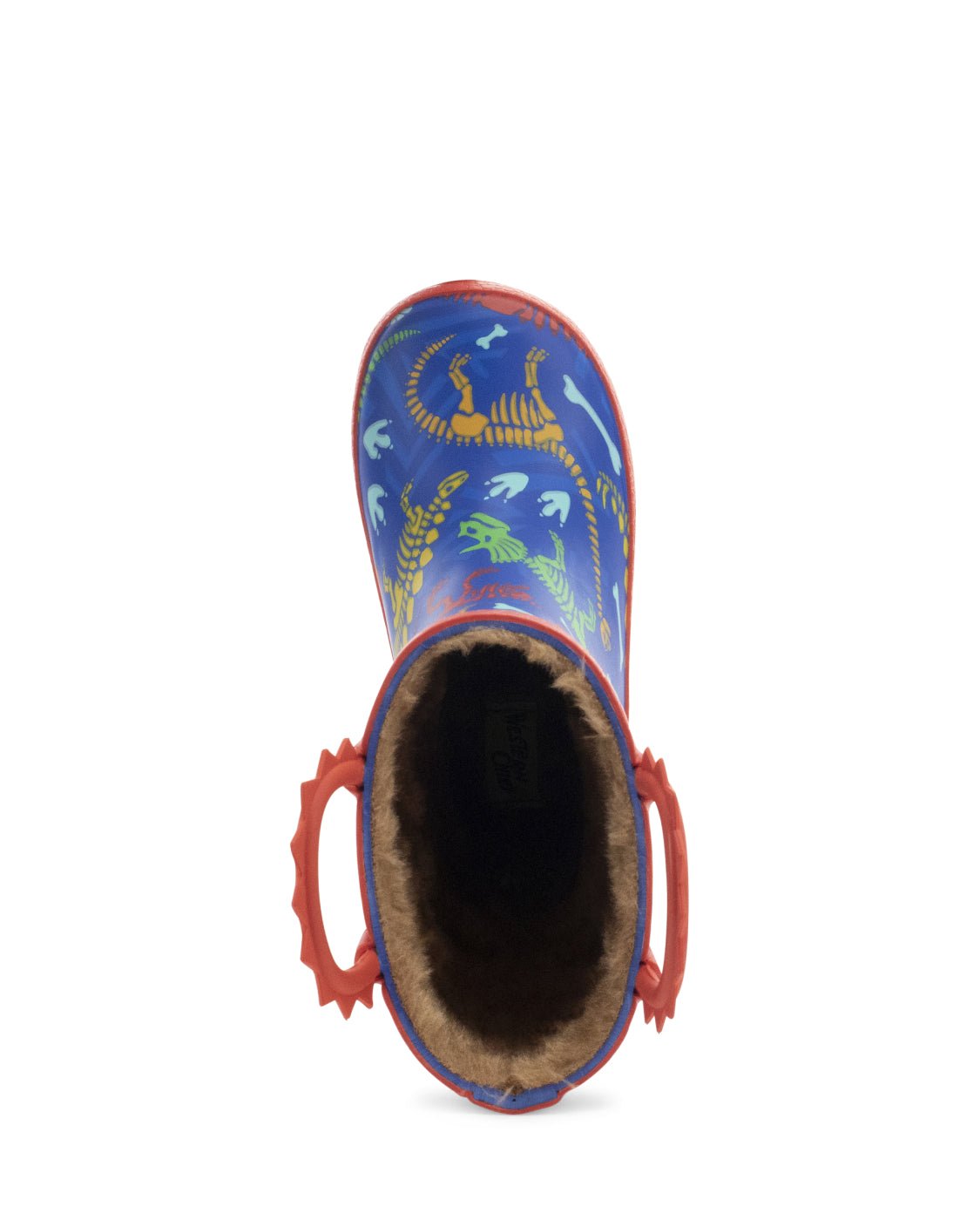 Kids Dino Fossils Faux Fur Rain Boot - Blue - Western Chief