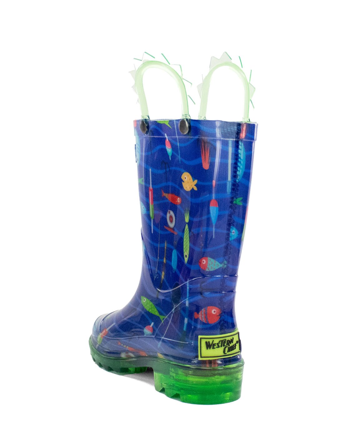 Kids Fish On Lighted Rain Boot - Blue - Western Chief