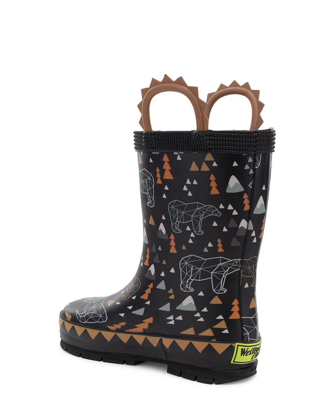 Kids Grizzly Faux Fur Rain Boot - Black - Western Chief