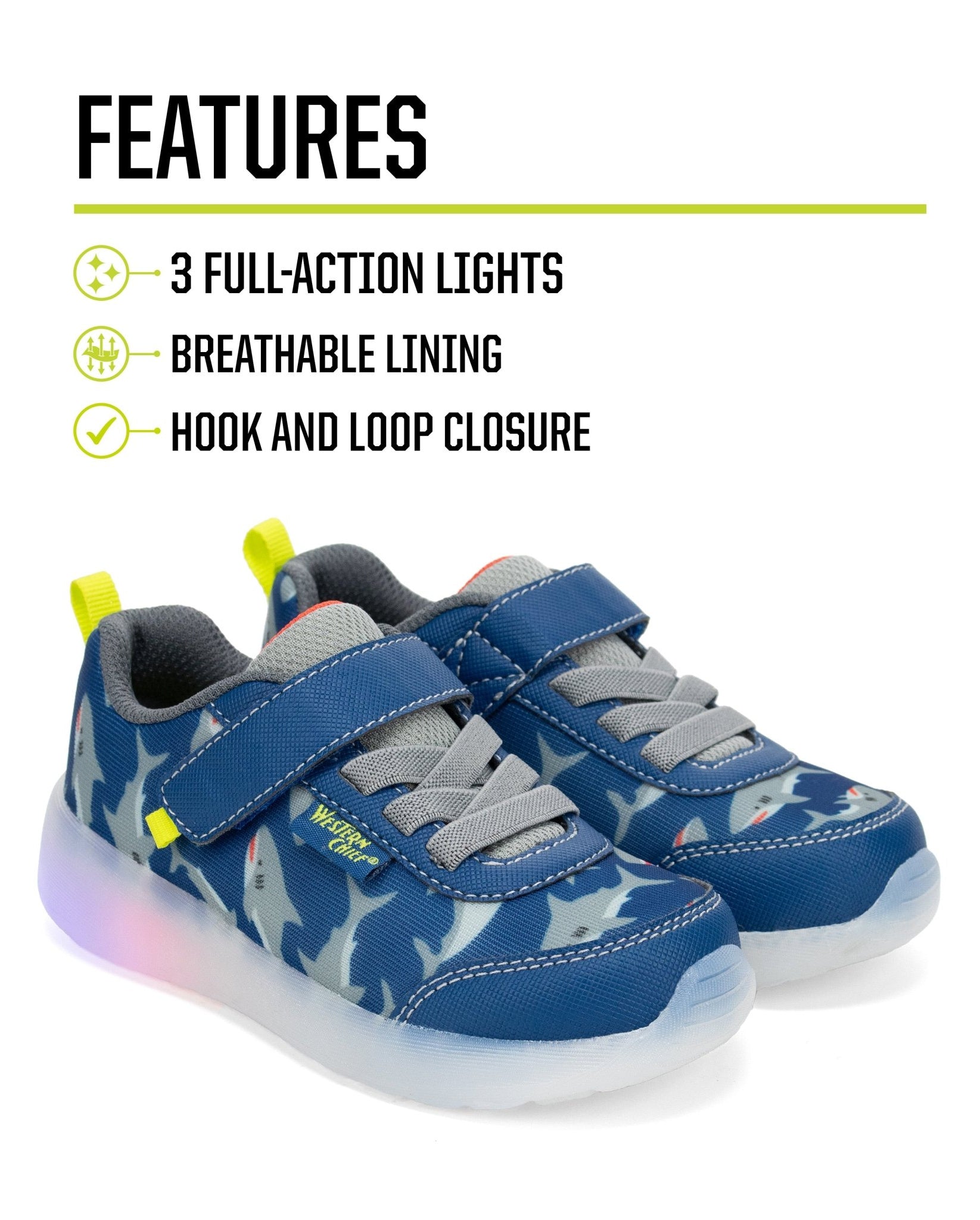 Kids Lighted Flash Feet Sneaker - Blue - Western Chief