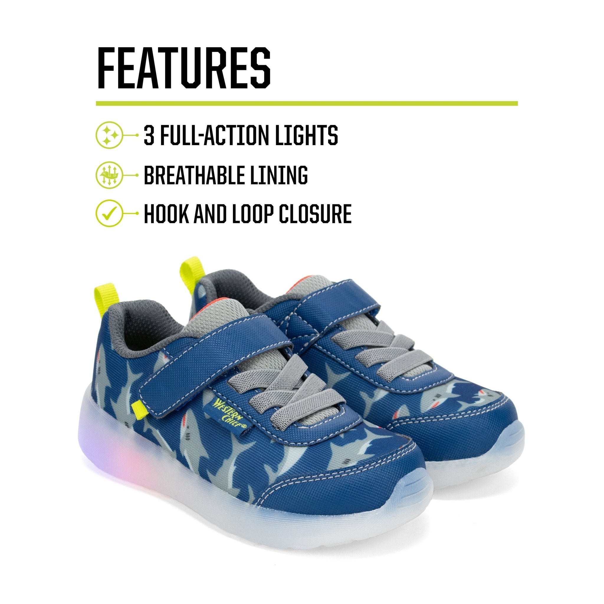 Kids Lighted Flash Feet Sneaker - Blue - Western Chief