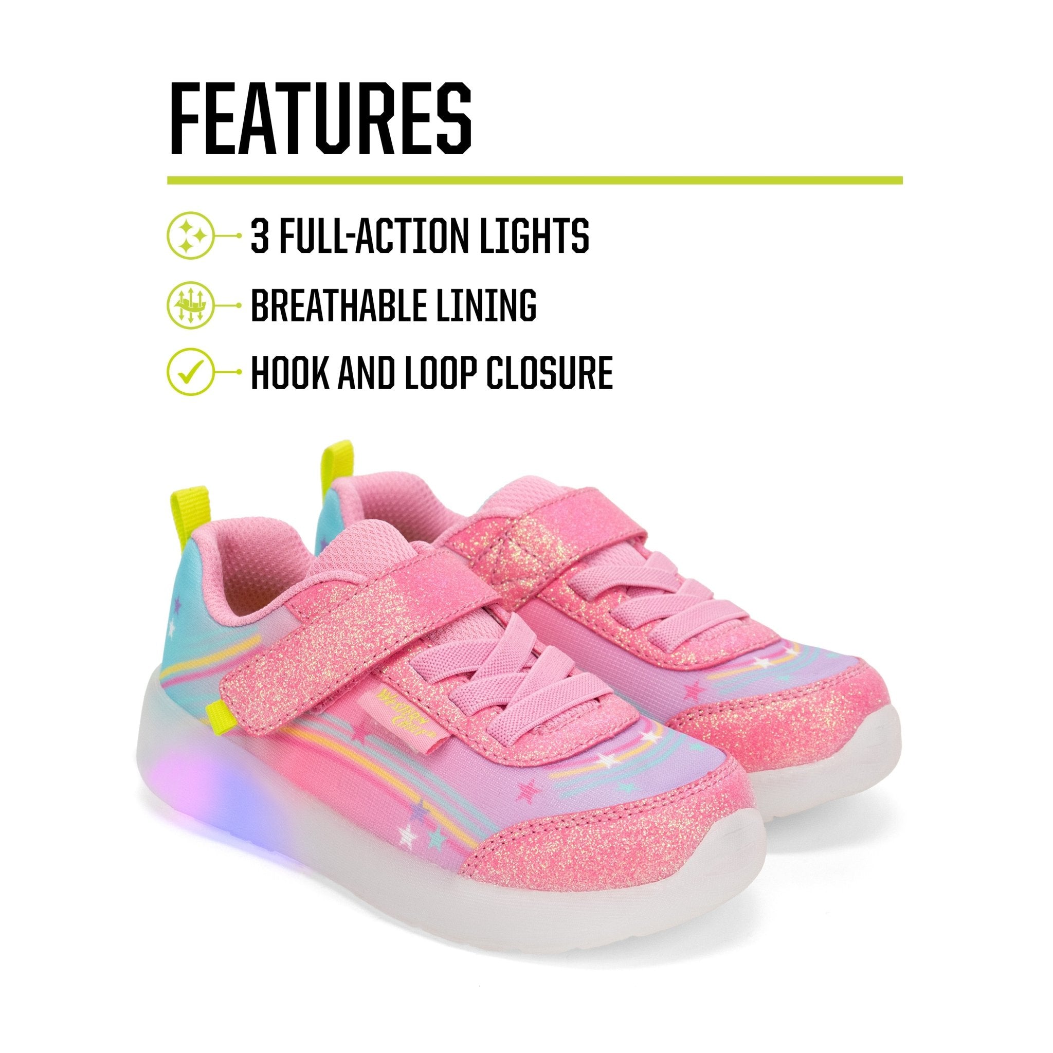 Kids Lighted Flash Feet Sneaker - Pink - Western Chief