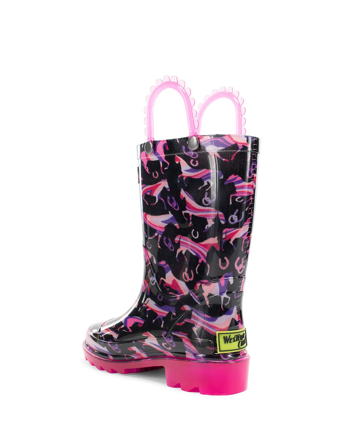Kids Pastel Pastures Lighted Rain Boot - Black - Western Chief