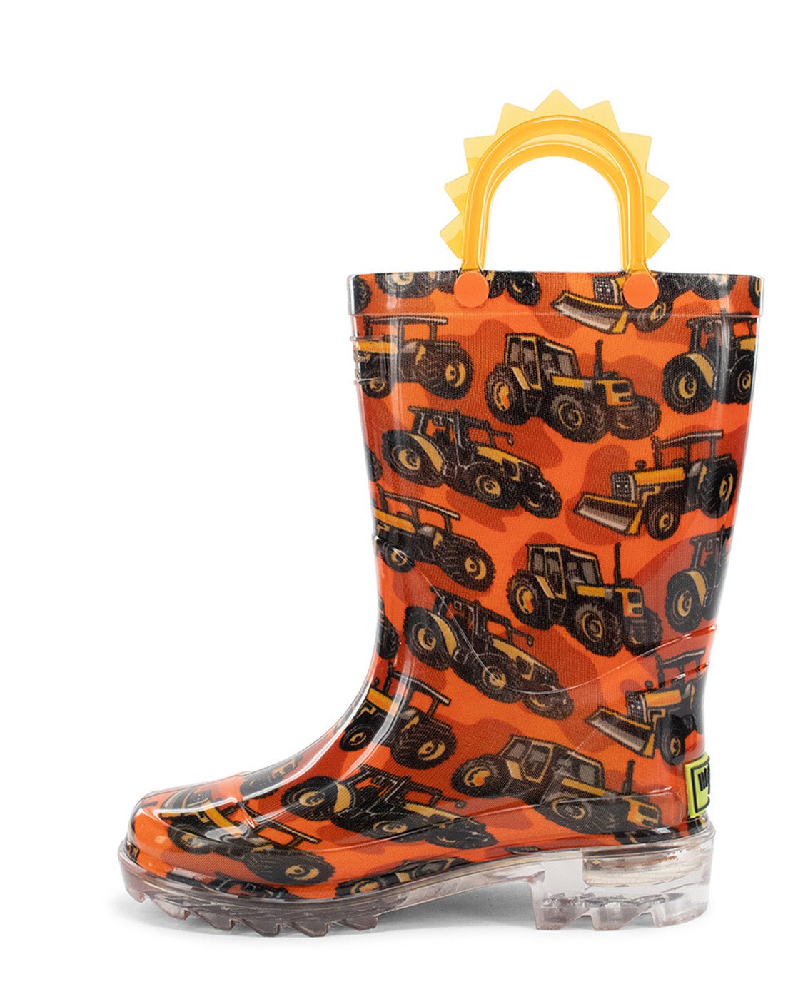 Kids Tractors Lighted Rain Boot - Orange - Western Chief