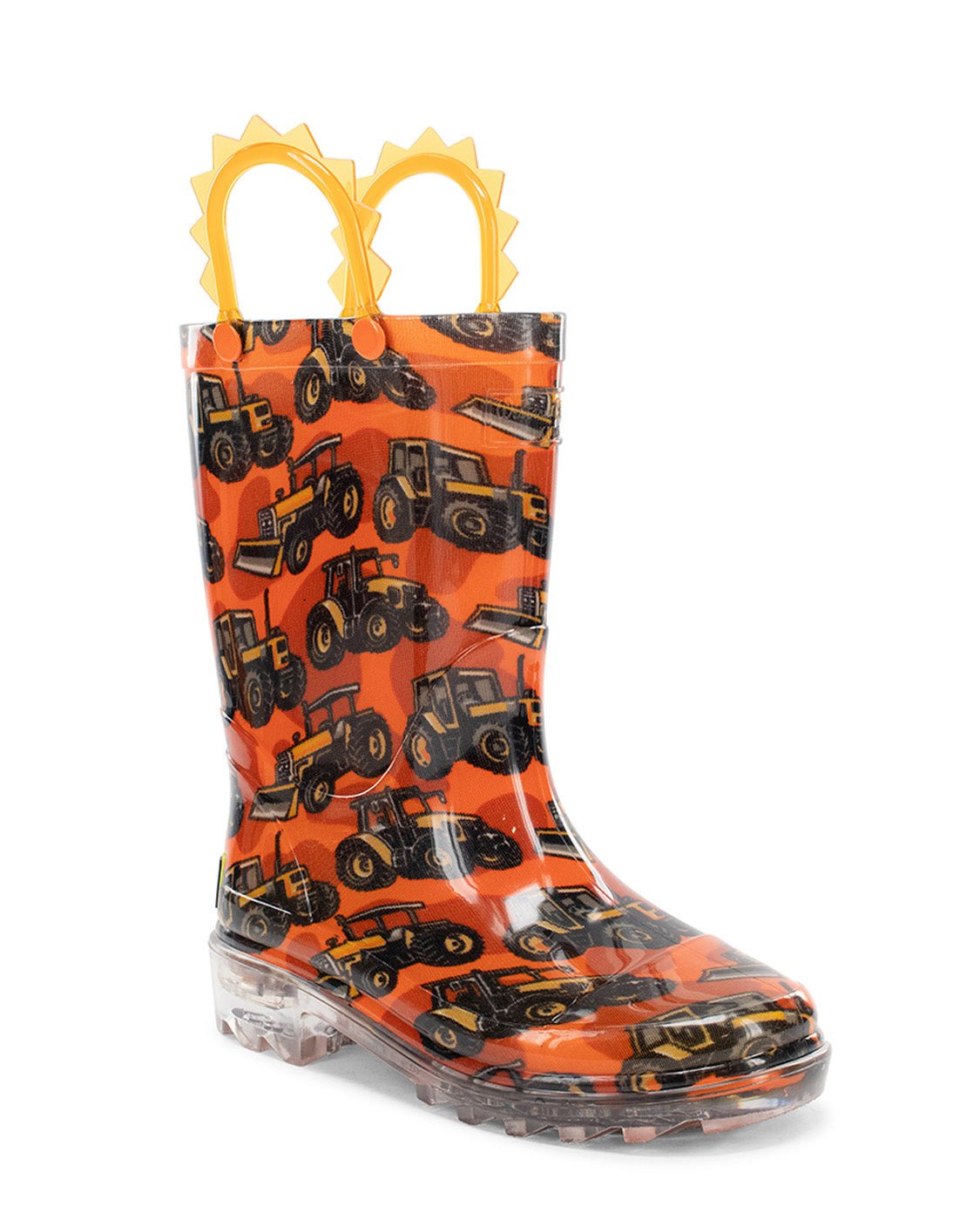 Kids Tractors Lighted Rain Boot - Orange - Western Chief