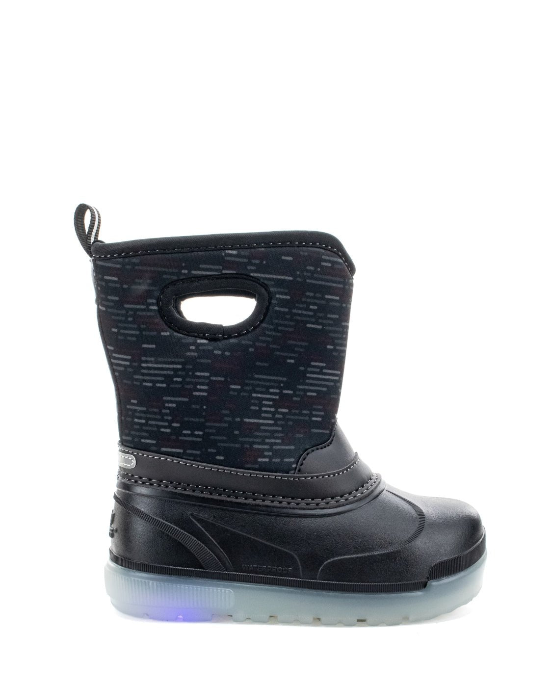 Kids Travali Lighted Faux Fur Neoprene Cold Weather Boot - Black - Western Chief