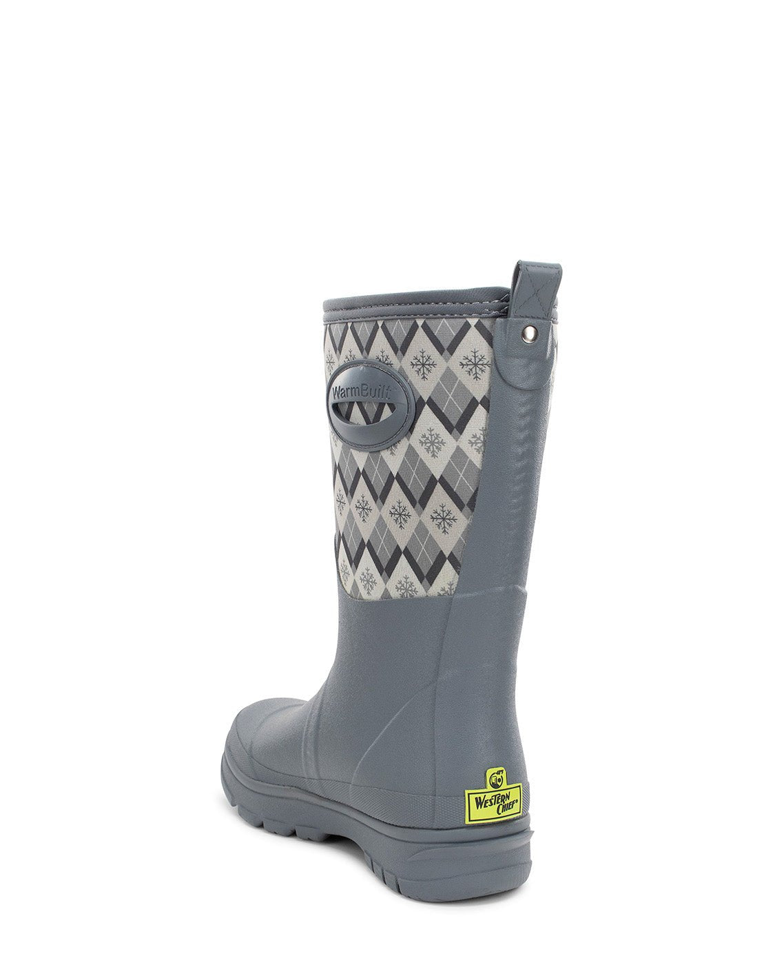 Women's Argyle Faux Fur Neoprene Mid Cold Weather Boot - Gray - Western Chief