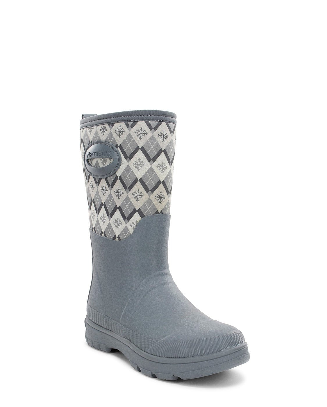 Women's Argyle Faux Fur Neoprene Mid Cold Weather Boot - Gray - Western Chief