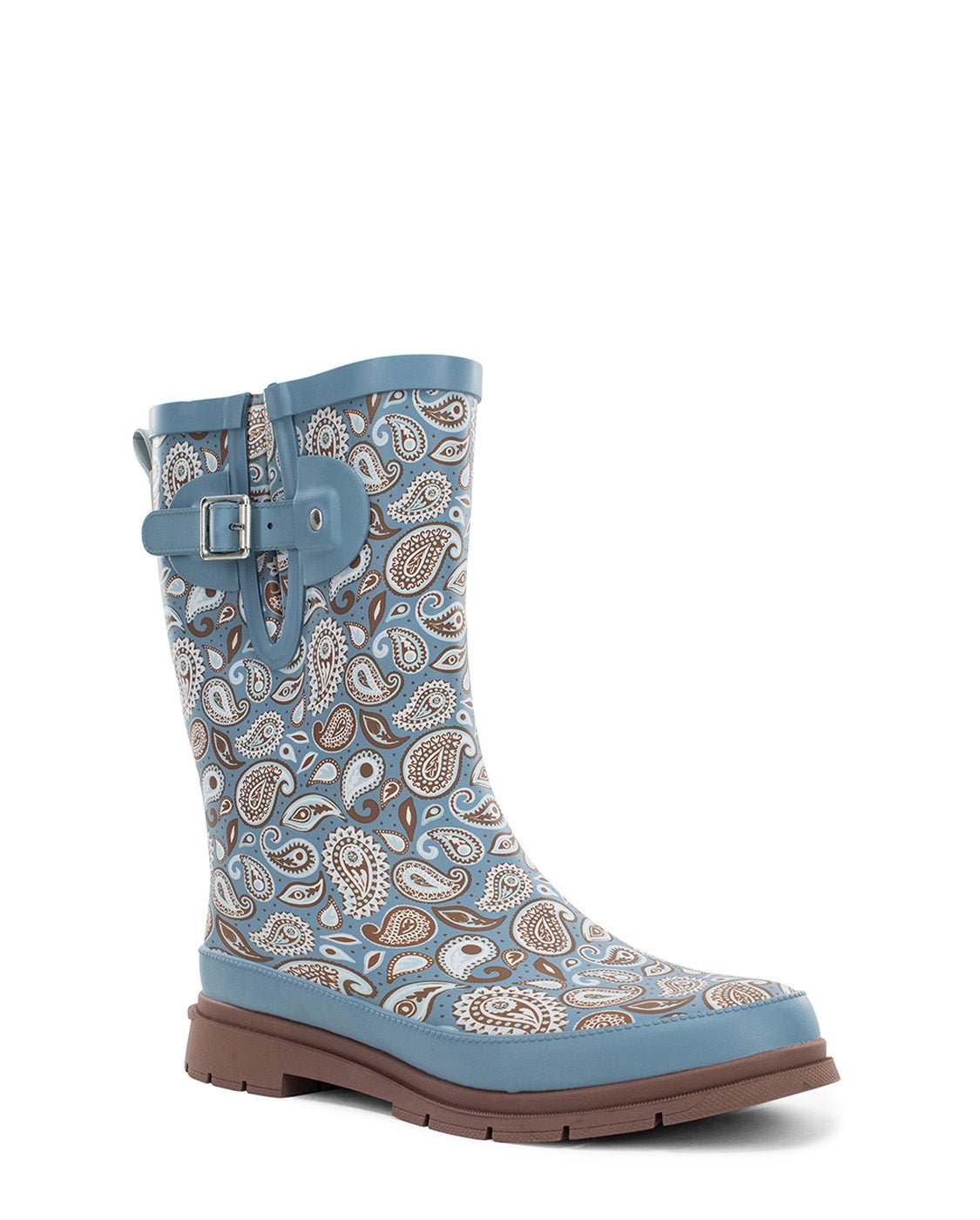 Women's Bandana Faux Fur Mid Rain Boot - Blue - Western Chief