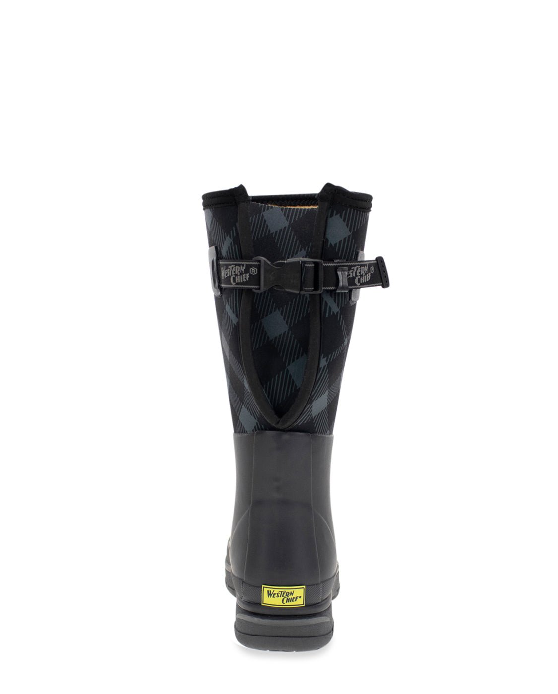 Women's Buffalo Check Neoprene Wide Calf Rain Boot - Black - Western Chief
