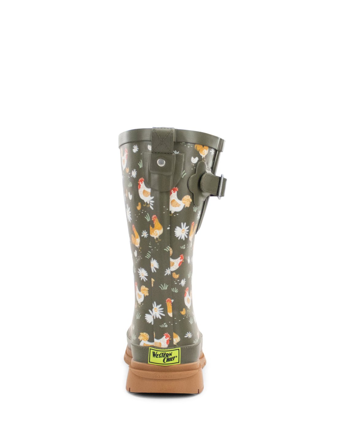 Women's Feathered Faux Fur Mid Rain Boot - Olive - Western Chief