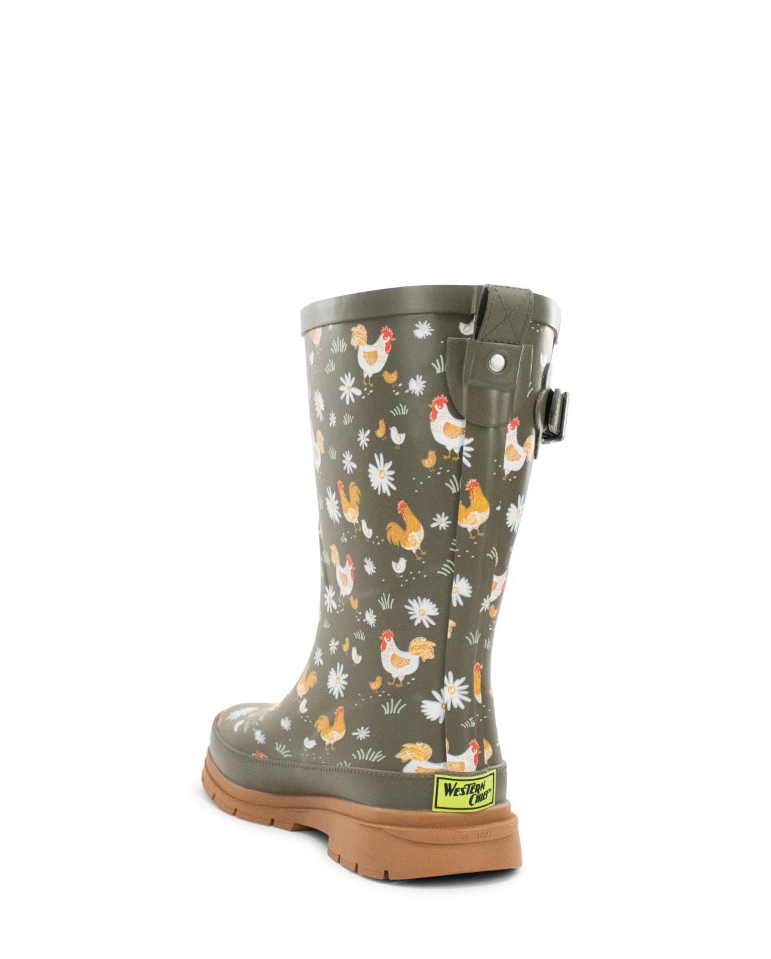 Women's Feathered Faux Fur Mid Rain Boot - Olive - Western Chief