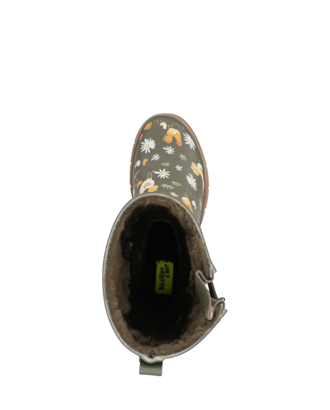 Women's Feathered Faux Fur Mid Rain Boot - Olive - Western Chief