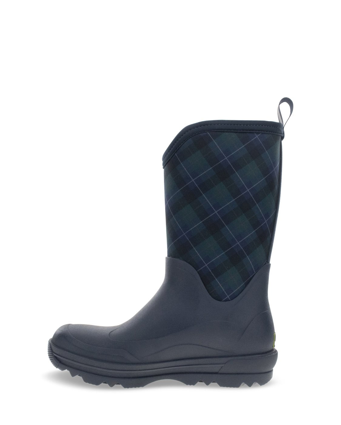 Women's Traverse Tartan Plaid Neoprene Faux Fur Mid Cold Weather Boot - Navy - Western Chief