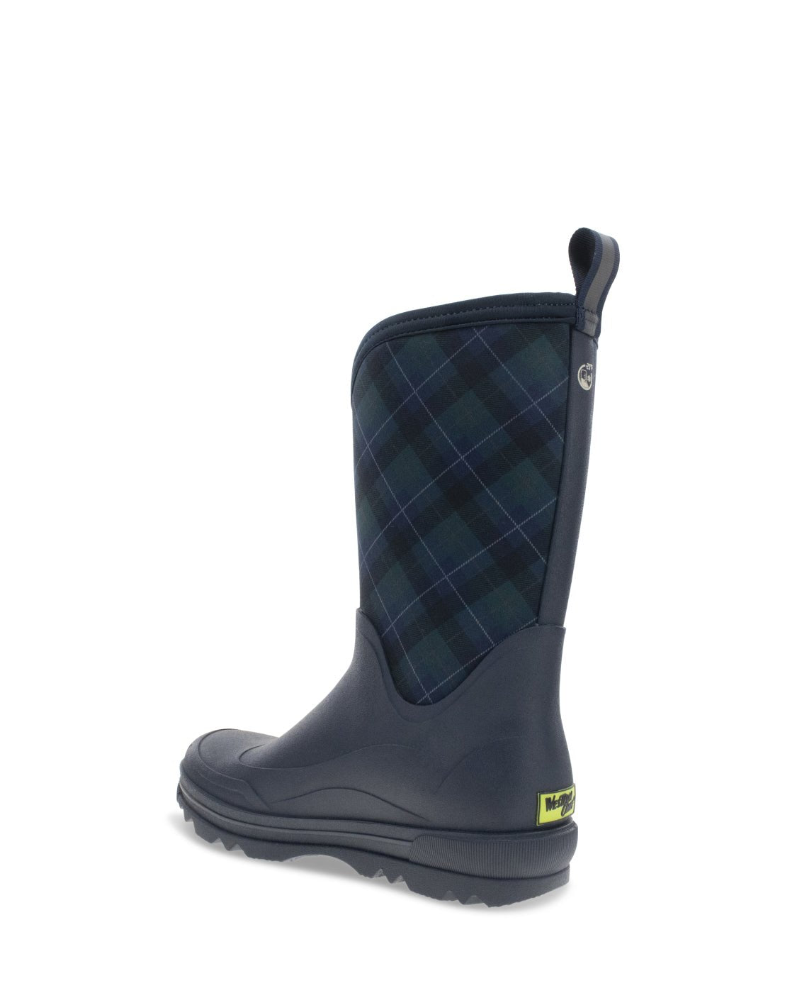 Women's Traverse Tartan Plaid Neoprene Faux Fur Mid Cold Weather Boot - Navy - Western Chief