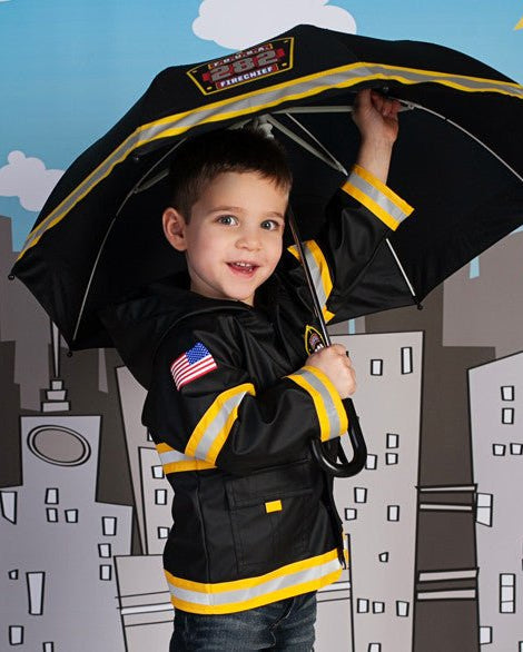 Kids 282 F.D.U.S.A. Firechief Umbrella - Black - Western Chief