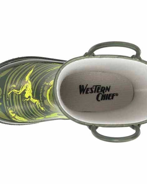 Kids Dino Quest Rain Boot - Olive - Western Chief