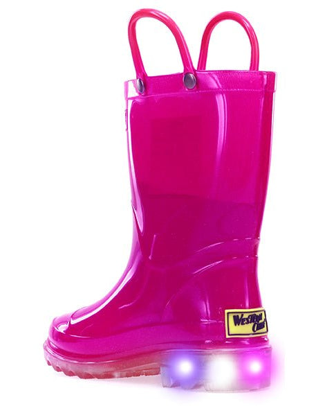Kids Lighted Solid Rain Boot - Pink - Western Chief