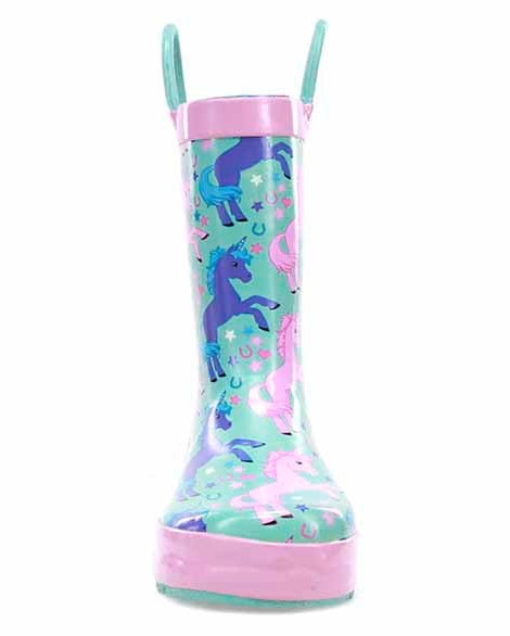 Kids Lucky Unicorn Rain Boot - Turquoise - Western Chief