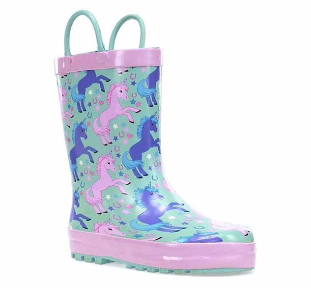 Kids Lucky Unicorn Rain Boot - Turquoise - Western Chief
