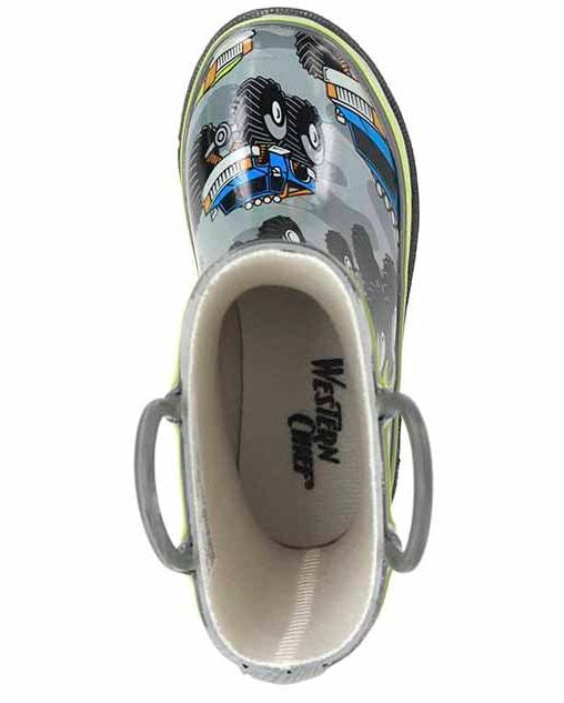 Kids Monster Truck Rain Boot - Charcoal - Western Chief