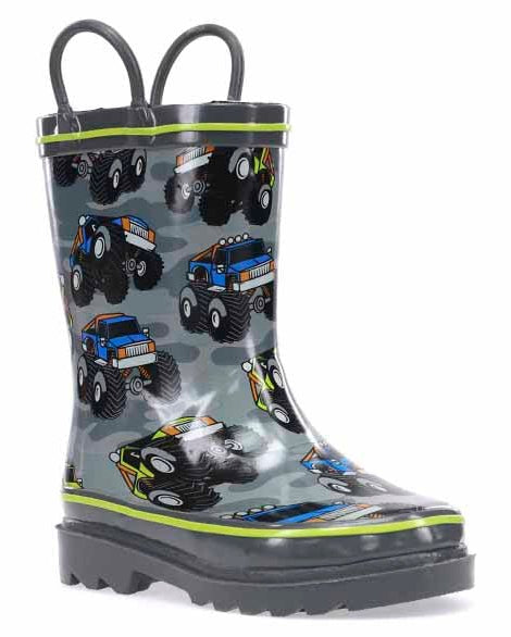 Kids Monster Truck Rain Boot - Charcoal - Western Chief