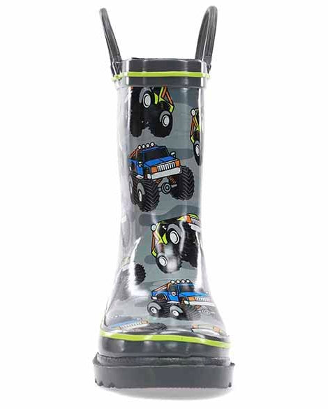 Kids Monster Truck Rain Boot - Charcoal - Western Chief