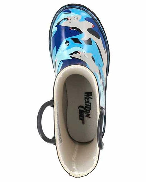 Kids Shark Chomp Rain Boot - Blue - Western Chief