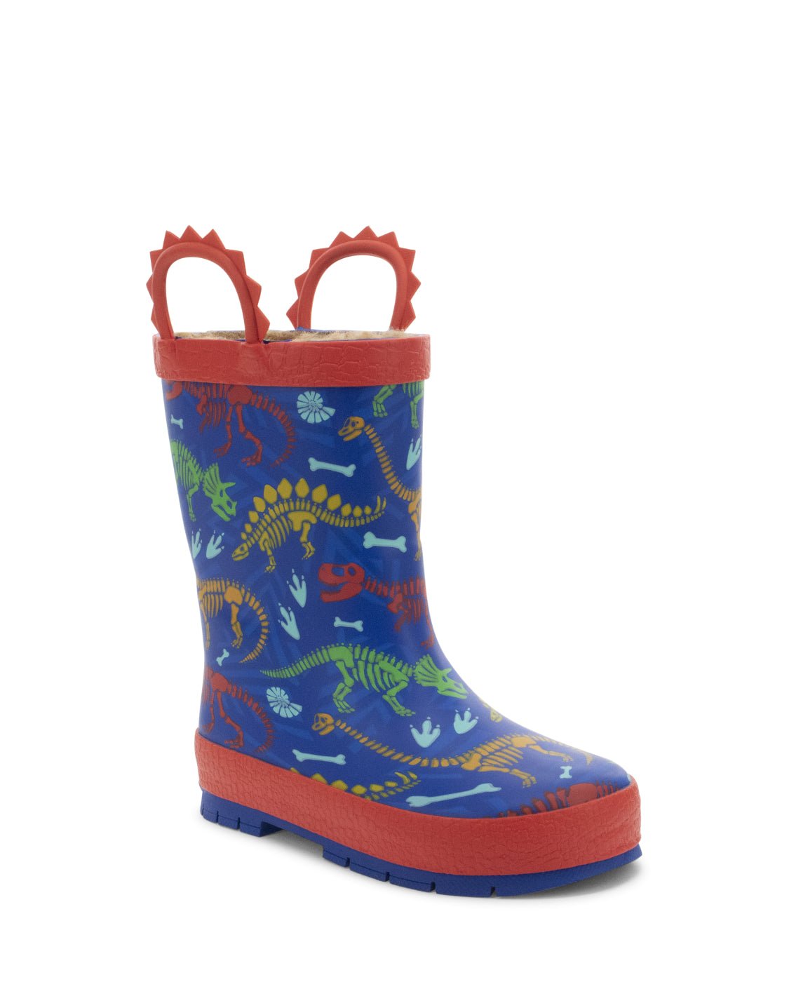 Kids Dino Fossils Faux Fur Rain Boot - Blue - Western Chief