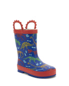 Kids Dino Fossils Faux Fur Rain Boot - Blue - Western Chief