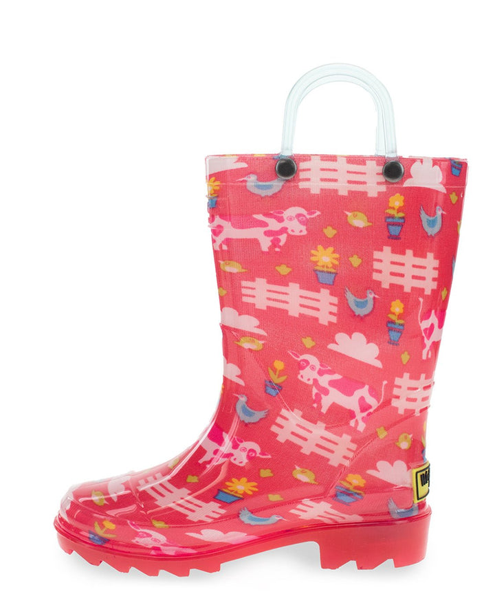 Kids Farm Friends Lighted Rain Boot - Pink - Western Chief