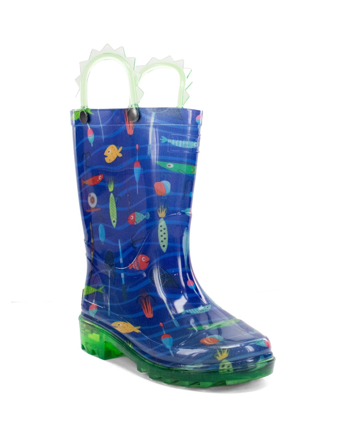 Kids Fish On Lighted Rain Boot - Blue - Western Chief