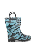 Kids Grunge Shark Lighted Rain Boot - Blue - Western Chief