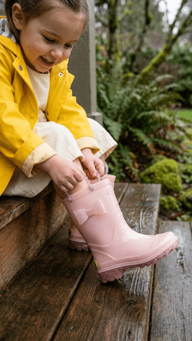 Kids Pearlized Lighted Rain Boot - Pink - Western Chief