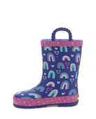 Kids Rainbow Hearts Faux Fur Rain Boot - Purple - Western Chief