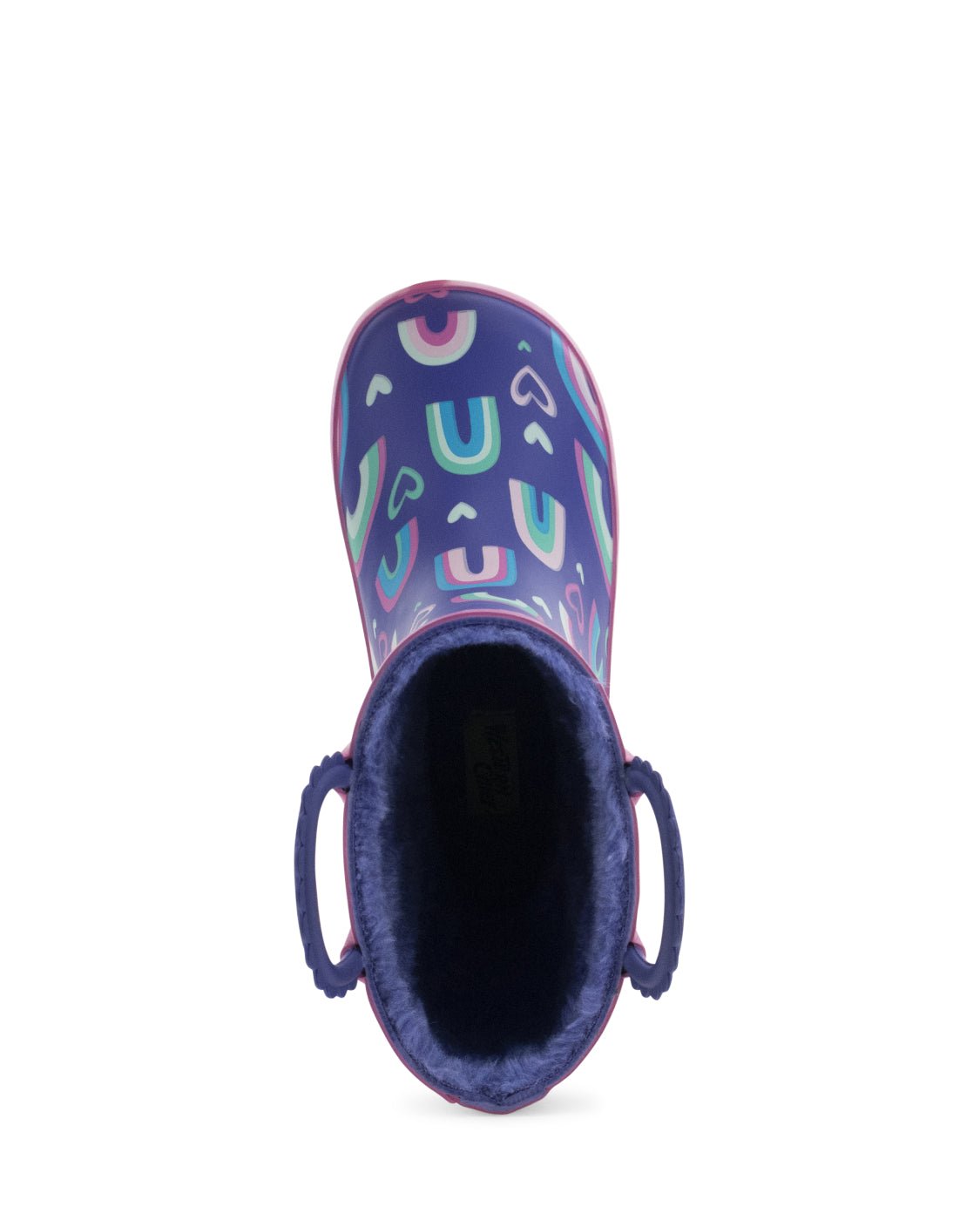 Kids Rainbow Hearts Faux Fur Rain Boot - Purple - Western Chief