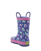 Kids Rainbow Hearts Faux Fur Rain Boot - Purple - Western Chief