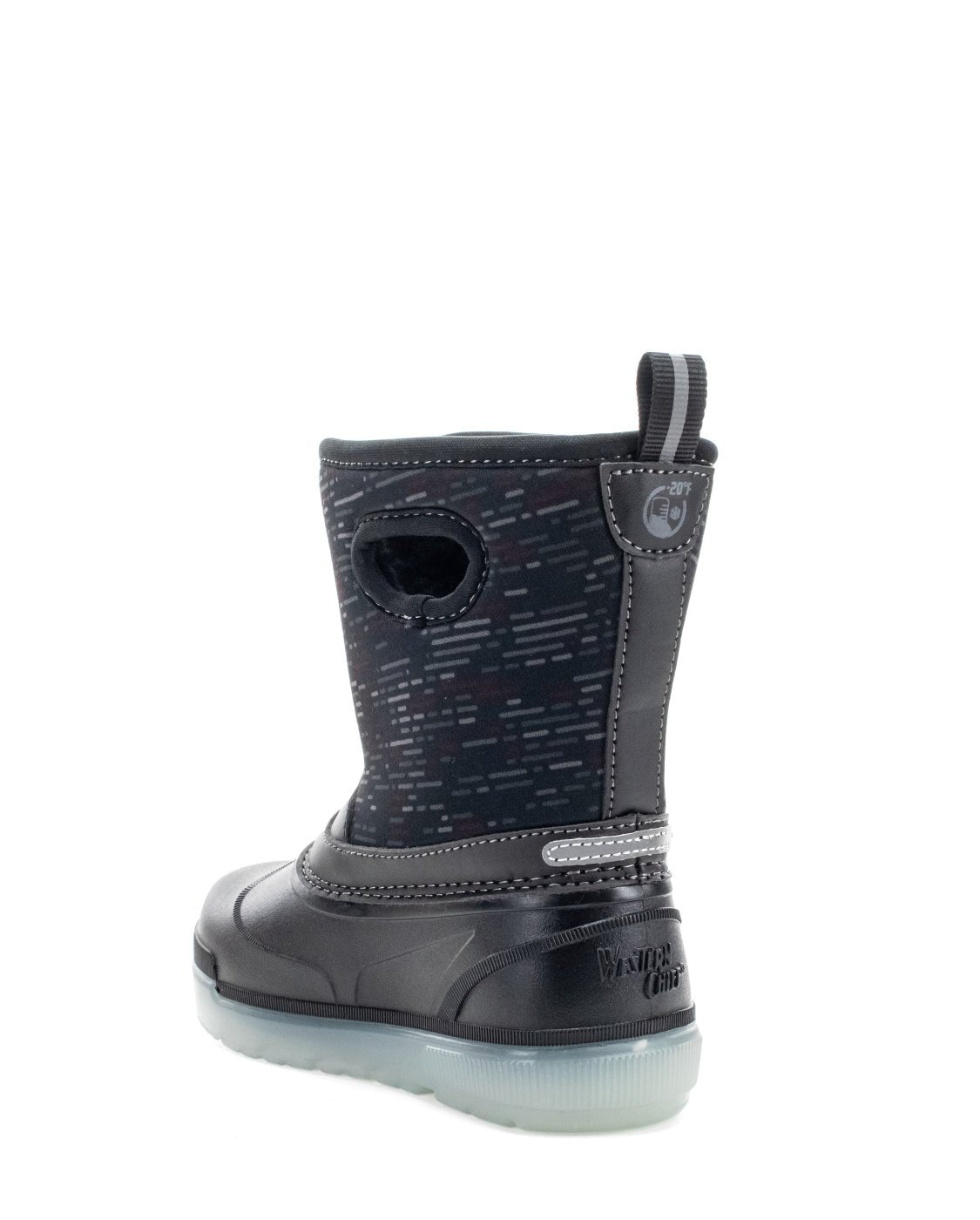 Kids Travali Lighted Faux Fur Neoprene Cold Weather Boot - Black - Western Chief