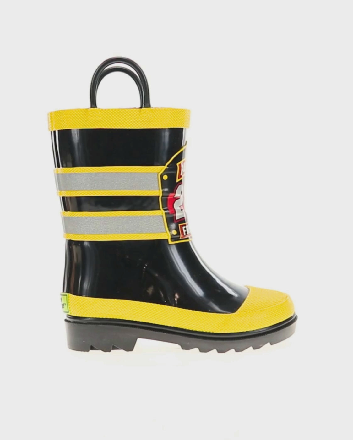 F.D.U.S.A. fire chief rain boot black - Rotating product video