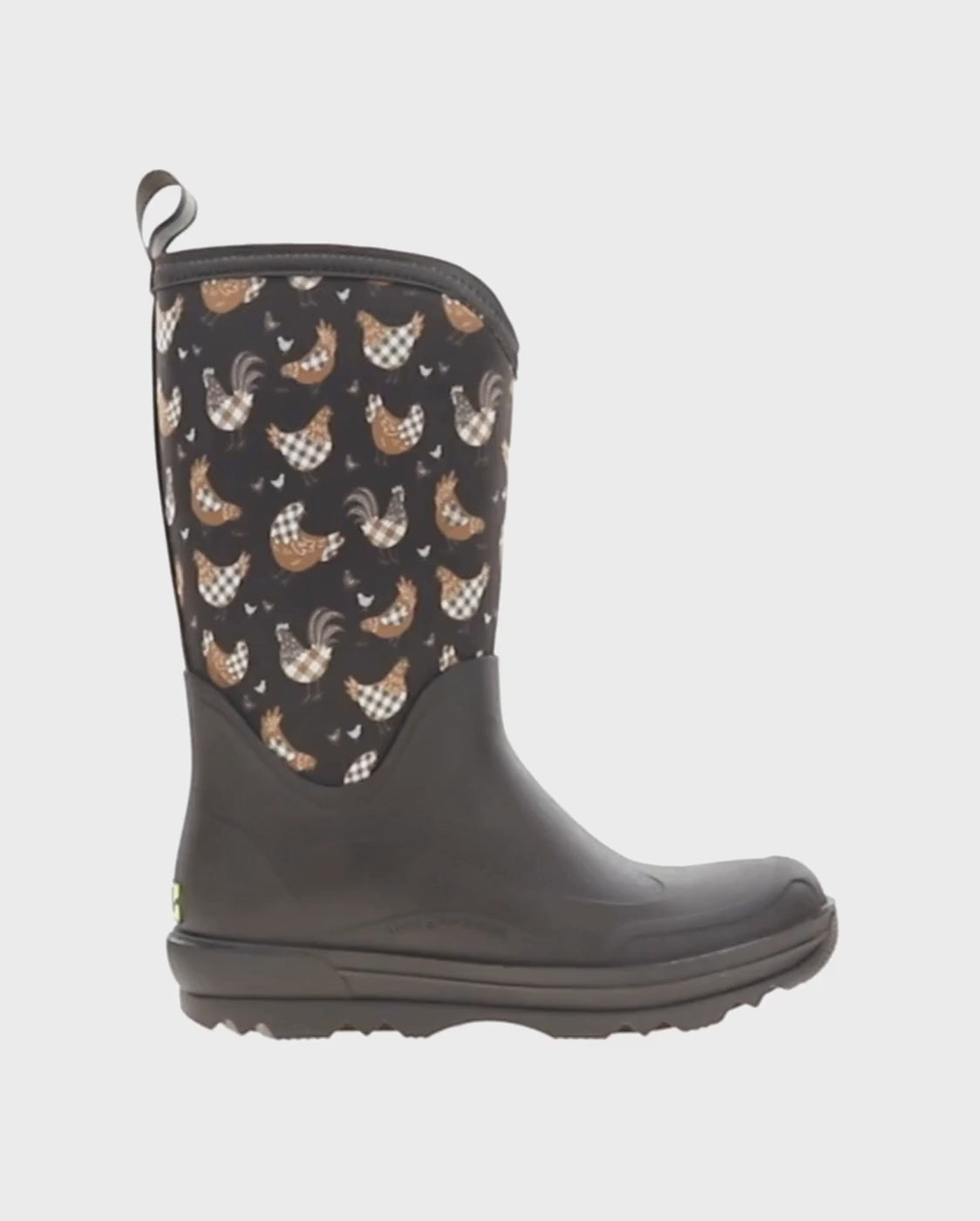 Women's traverse buffalo chicken faux fur neoprene cold weather boot brown - Rotating product video 