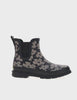 Women's mod blooms Chelsea rain boot black - Rotating product video 