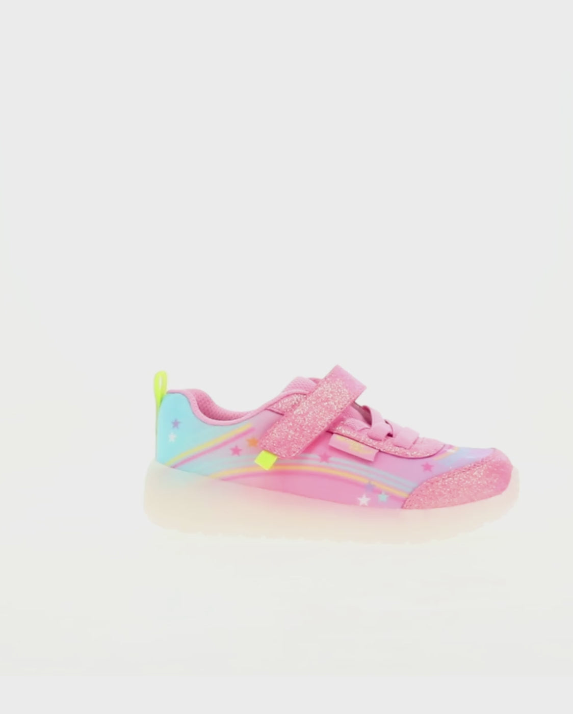 Kids lighted flash feet sneaker pink - Rotating product video 