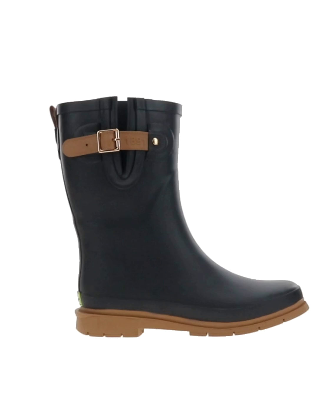 Women's heritage mid rain boot black - Rotating product video 