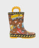 Kids on the job rain boot brown - Rotating product video 