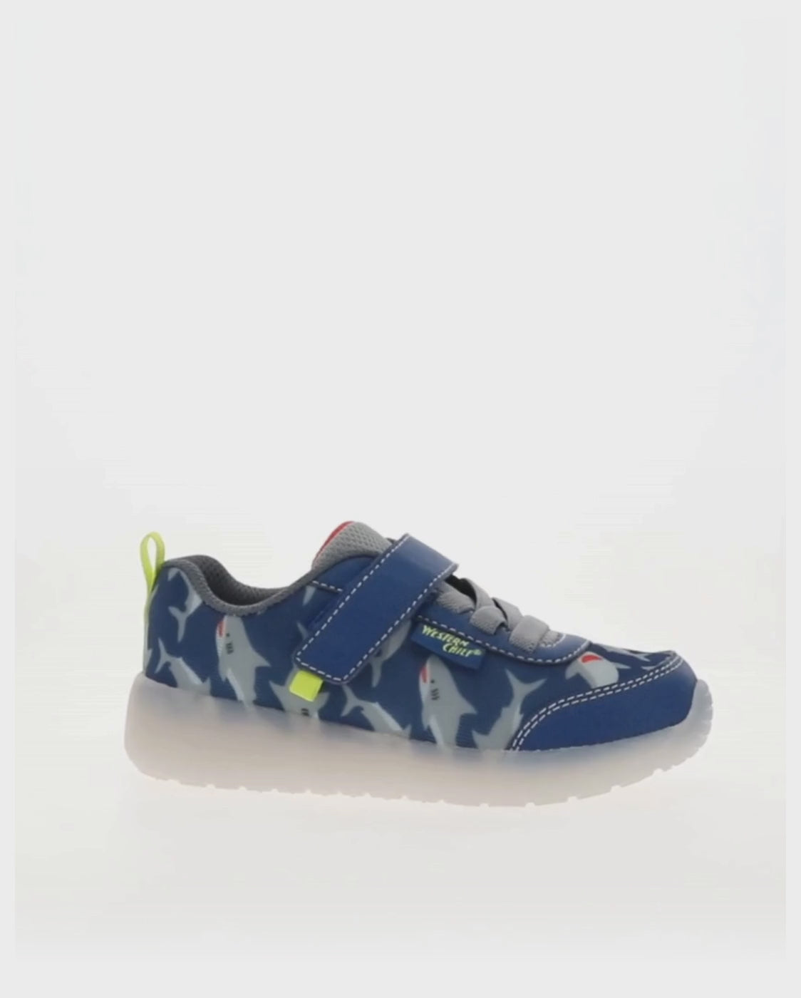Kids lighted flash feet sneaker blue - Rotating product video 