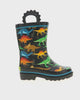 Kids dino world rain boot black - Rotating product video 