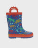 Kids dino fossils faux fur rain boot blue - Rotating product video 