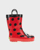 Kids lucy ladybug rain boot red - Rotating product video 