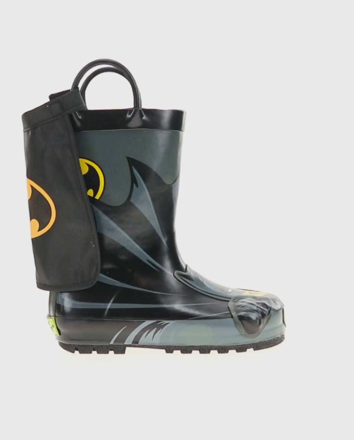 Batman everlasting rain boot black with cape - Rotating product video